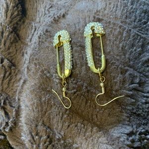 Ms Youniverse earrings made from 2 pins from the bracelet